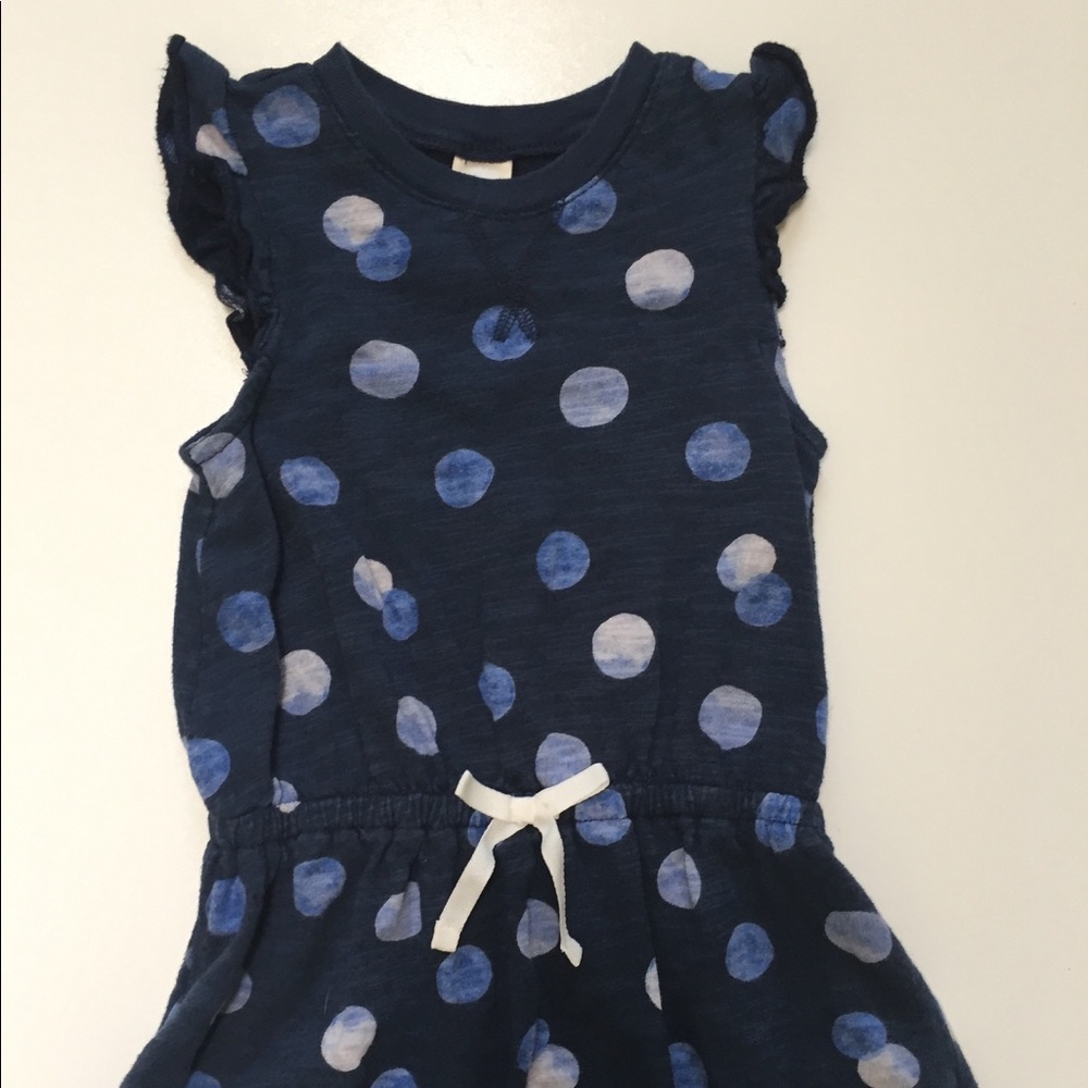 Osh Kosh navy polka play dress